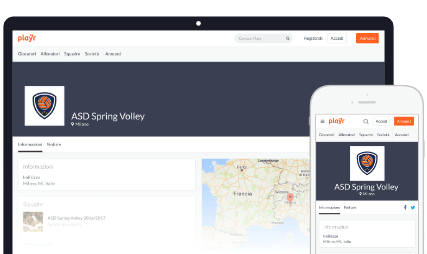 Playr Volley Club Website Desktop and Mobile